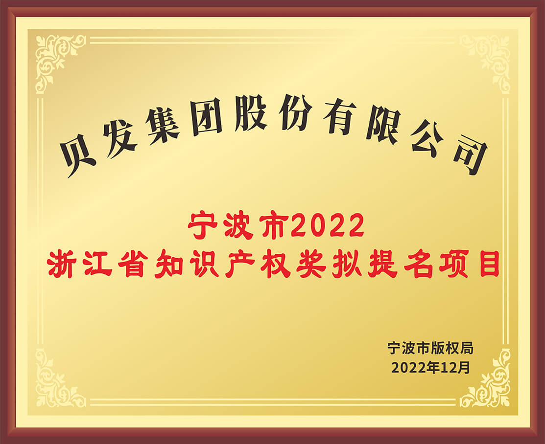 宁波市2022浙江省知识产权奖拟提名项 目
